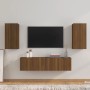 Set de muebles para TV 4 pzas madera contrachapada marrón roble de vidaXL, Muebles TV - Ref: Foro24-3120208, Precio: 122,69 €...