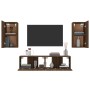 Set de muebles para TV 4 pzas madera contrachapada marrón roble de vidaXL, Muebles TV - Ref: Foro24-3120208, Precio: 122,99 €...