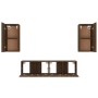 Set de muebles para TV 4 pzas madera contrachapada marrón roble de vidaXL, Muebles TV - Ref: Foro24-3120208, Precio: 122,99 €...