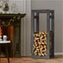 Firewood rack solid gray pine wood 41x25x100 cm by vidaXL, Accessories for bags and firewood holders - Ref: Foro24-822409, Pr...