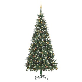 Árbol de Navidad preiluminado con luces y bolas 210 cm de vidaXL, Arboles de navidad - Ref: Foro24-3077801, Precio: 135,13 €,...