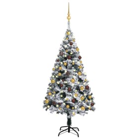 Árbol de Navidad delgado con luces y bolas verde 120 cm de vidaXL, Arboles de navidad - Ref: Foro24-3077818, Precio: 74,99 €,...