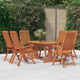 7-piece solid eucalyptus wood garden dining set by vidaXL, Garden sets - Ref: Foro24-3087340, Price: 643,99 €, Discount: %