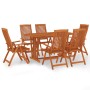 7-piece solid eucalyptus wood garden dining set by vidaXL, Garden sets - Ref: Foro24-3087340, Price: 663,90 €, Discount: %