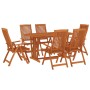 7-piece solid eucalyptus wood garden dining set by vidaXL, Garden sets - Ref: Foro24-3087340, Price: 663,90 €, Discount: %