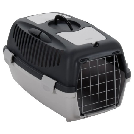 Pet carrier in gray and black polypropylene 55x36x35 cm by vidaXL, Pet carriers and boxes - Ref: Foro24-171797, Price: 33,94 ...