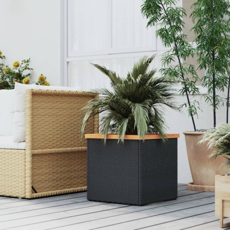 Black synthetic rattan planter 40x40x40 cm by vidaXL, Pots and planters - Ref: Foro24-319414, Price: 53,99 €, Discount: %