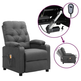 Elektrischer Massagesessel aus hellgrauem Stoff von vidaXL, Elektrische Massagesessel - Ref: Foro24-3098851, Preis: 260,99 €,...