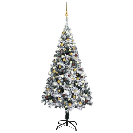 Beleuchteter Weihnachtsbaum mit Lichtern und grünen Kugeln 180 cm von vidaXL, Weihnachtsbäume - Ref: Foro24-3077820, Preis: 1...