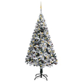 Artificial Christmas tree with LEDs and green PVC balls 210 cm by vidaXL, Christmas trees - Ref: Foro24-3077821, Price: 175,2...