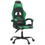 Black and green synthetic leather swivel gaming chair by vidaXL, Gaming chairs - Ref: Foro24-349594, Price: 117,88 €, Discoun...