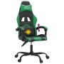 Black and green synthetic leather swivel gaming chair by vidaXL, Gaming chairs - Ref: Foro24-349594, Price: 117,88 €, Discoun...