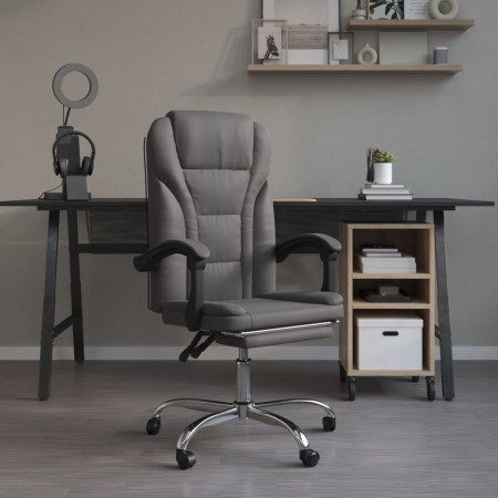 Silla de oficina reclinable cuero sintético gris de vidaXL, Sillas de oficina - Ref: Foro24-349699, Precio: 90,86 €, Descuent...