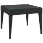 Black synthetic rattan tempered glass side table 50x50x38 cm by vidaXL, Side tables - Ref: Foro24-319402, Price: 34,70 €, Dis...