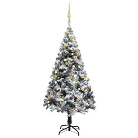 Árbol de Navidad artificial con LEDs y bolas PVC verde 150 cm de vidaXL, Arboles de navidad - Ref: Foro24-3077819, Precio: 80...