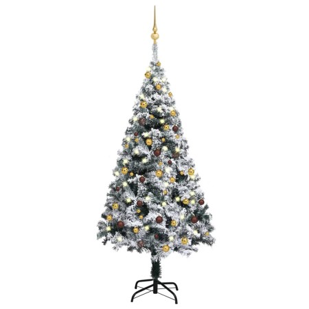 Künstlicher Weihnachtsbaum mit LEDs und grünen PVC-Kugeln 150 cm von vidaXL, Weihnachtsbäume - Ref: Foro24-3077819, Preis: 80...