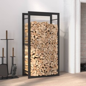 Matte black steel log holder 50x28x94 cm by vidaXL, Firewood bags and holders - Ref: Foro24-350305, Price: 34,53 €, Discount: %