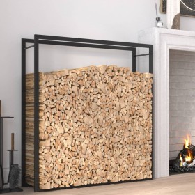 Matte black steel firewood rack 110x28x116 cm by vidaXL, Firewood bags and holders - Ref: Foro24-350310, Price: 43,44 €, Disc...