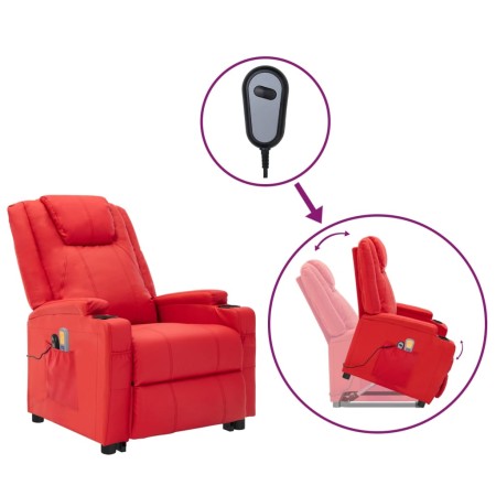 Red synthetic leather elevating massage chair by vidaXL, Electric massage chairs - Ref: Foro24-3100334, Price: 370,99 €, Disc...