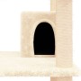 Rascador para gatos con postes de sisal color crema 162 cm de vidaXL, Mobiliario para gatos - Ref: Foro24-171633, Precio: 89,...