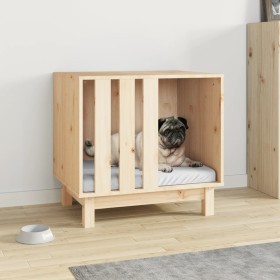 Caseta para perros madera maciza de pino 60x45x57 cm de vidaXL, Casetas para perros - Ref: Foro24-822476, Precio: 80,73 €, De...