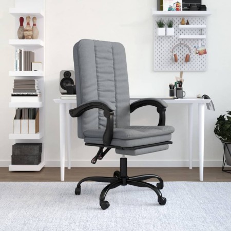 Silla de oficina reclinable de tela gris claro de vidaXL, Sillas de oficina - Ref: Foro24-349715, Precio: 88,99 €, Descuento: %