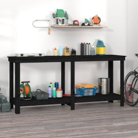 Solid black pine wood workbench 180x50x80 cm by vidaXL, Work tables - Ref: Foro24-822515, Price: 183,99 €, Discount: %