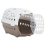 Trasportín de mascotas PP blanco y marrón 50x34,5x32 cm de vidaXL, Transportines y cajas para mascotas - Ref: Foro24-171804, ...