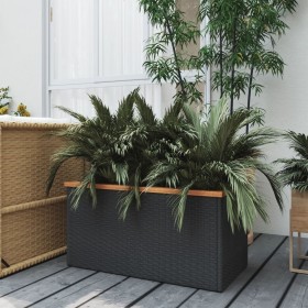 Black synthetic rattan planter 80x40x40 cm by vidaXL, Pots and planters - Ref: Foro24-319416, Price: 85,99 €, Discount: %