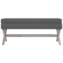 Taburete con almacenaje tela gris oscuro 110x45x49 cm de vidaXL, Bancos para recibidores y almacenamiento - Ref: Foro24-34452...