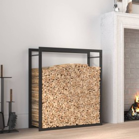 Matte black steel firewood rack 80x28x86 cm by vidaXL, Firewood bags and holders - Ref: Foro24-350307, Price: 35,99 €, Discou...