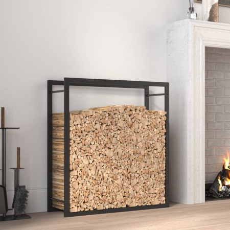 Matte black steel firewood rack 80x28x86 cm by vidaXL, Firewood bags and holders - Ref: Foro24-350307, Price: 35,76 €, Discou...