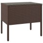 Brauner Beistelltisch aus gehärtetem Glas aus synthetischem Rattan, 53 x 37 x 48 cm von vidaXL, Seitentische - Ref: Foro24-31...