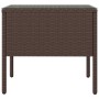 Mesa auxiliar vidrio templado ratán sintético marrón 53x37x48cm de vidaXL, Mesas auxiliares - Ref: Foro24-319401, Precio: 28,...