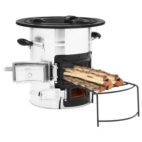 Cocina leña camping acero inoxidable plateado 51,5x35x30,5 cm de vidaXL, Chimeneas - Ref: Foro24-319442, Precio: 114,99 €, De...