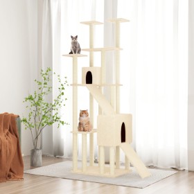 Katzenkratzbaum mit cremefarbenen Sisalstämmen, 190 cm von vidaXL, Katzenmöbel - Ref: Foro24-171648, Preis: 118,99 €, Rabatt: %