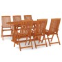 Garden dining set 7 pieces solid eucalyptus wood by vidaXL, Garden sets - Ref: Foro24-3087339, Price: 566,99 €, Discount: %