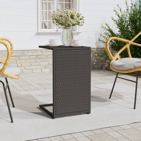 C-shaped table black synthetic rattan 40x35x60 cm by vidaXL, Side tables - Ref: Foro24-319406, Price: 32,99 €, Discount: %