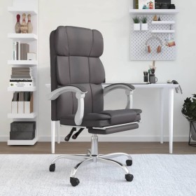 Reclining office chair in gray synthetic leather by vidaXL, Office chairs - Ref: Foro24-349631, Price: 91,55 €, Discount: %