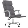 Silla de oficina reclinable cuero sintético gris de vidaXL, Sillas de oficina - Ref: Foro24-349631, Precio: 91,55 €, Descuent...