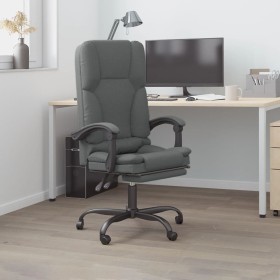 Silla de oficina reclinable con masaje de tela gris oscuro de vidaXL, Sillas de oficina - Ref: Foro24-349676, Precio: 142,99 ...