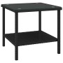 Mesa auxiliar vidrio templado ratán sintético negro 45x45x45 cm de vidaXL, Mesas auxiliares - Ref: Foro24-319398, Precio: 47,...