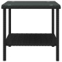 Mesa auxiliar vidrio templado ratán sintético negro 45x45x45 cm de vidaXL, Mesas auxiliares - Ref: Foro24-319398, Precio: 47,...