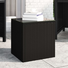 Rattan side table with black tempered glass top 40x37x40.5 cm by vidaXL, Side tables - Ref: Foro24-319388, Price: 46,09 €, Di...