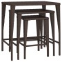 Stackable tables 3 pieces brown synthetic rattan by vidaXL, Side tables - Ref: Foro24-319385, Price: 47,84 €, Discount: %