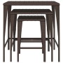 Stackable tables 3 pieces brown synthetic rattan by vidaXL, Side tables - Ref: Foro24-319385, Price: 47,84 €, Discount: %