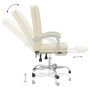 Silla de oficina reclinable cuero sintético crema de vidaXL, Sillas de oficina - Ref: Foro24-349720, Precio: 87,43 €, Descuen...