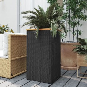 Black synthetic rattan planter 40x40x80 cm by vidaXL, Pots and planters - Ref: Foro24-319415, Price: 80,99 €, Discount: %