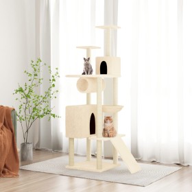 Katzenkratzbaum mit cremefarbenen Sisalstämmen, 168 cm von vidaXL, Katzenmöbel - Ref: Foro24-171699, Preis: 80,56 €, Rabatt: %