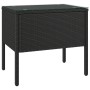 Black synthetic rattan tempered glass side table 53x37x48 cm by vidaXL, Side tables - Ref: Foro24-319400, Price: 32,20 €, Dis...